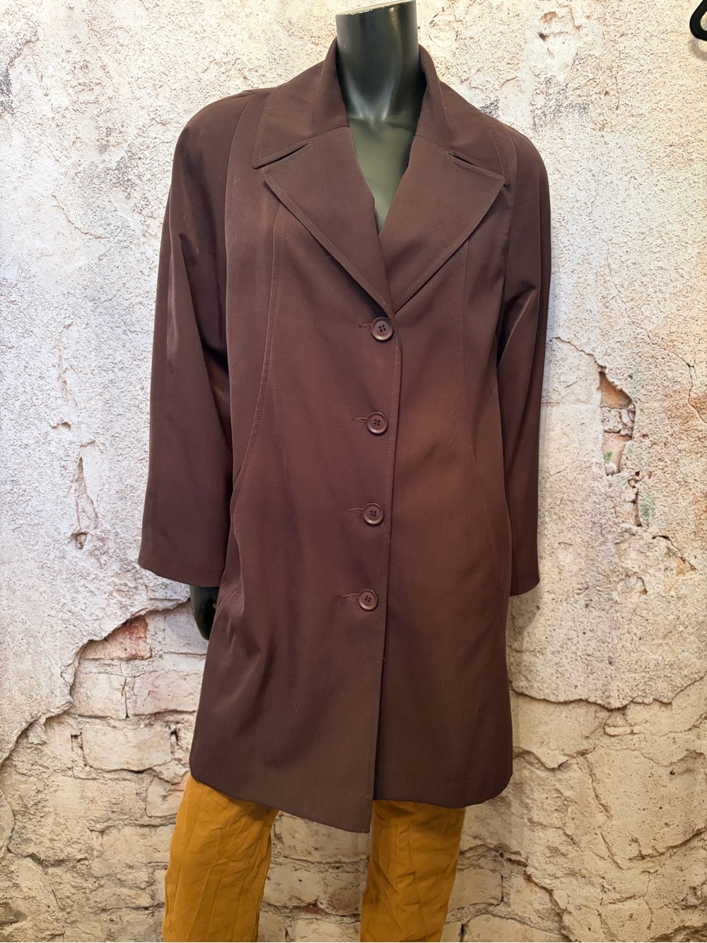 Lisa Fashion Brown Sateen Wool Spring/Fall Coat 🇨🇦